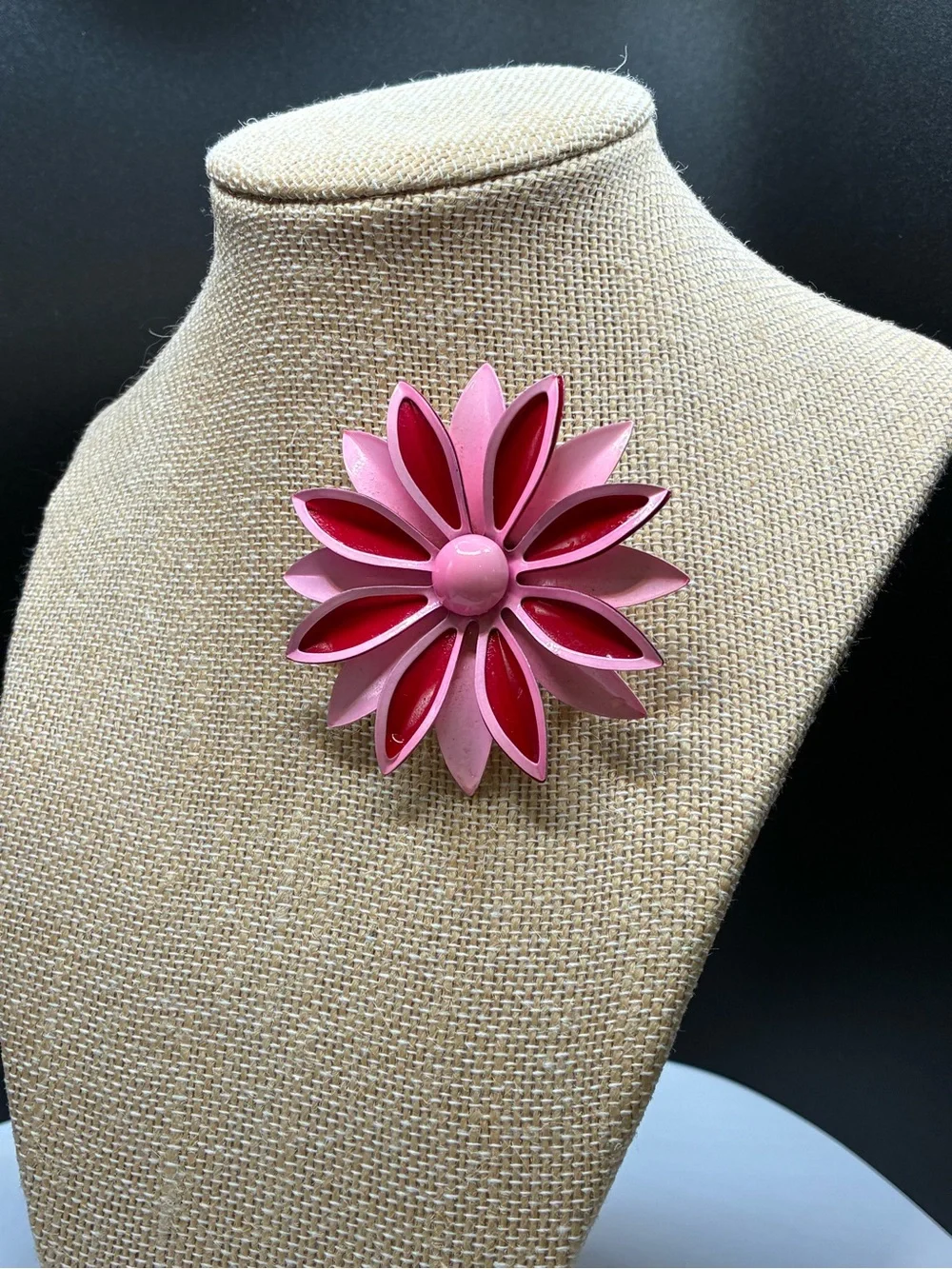Layered Pink Floral Petal Brooch — Women's Jewelry Accent